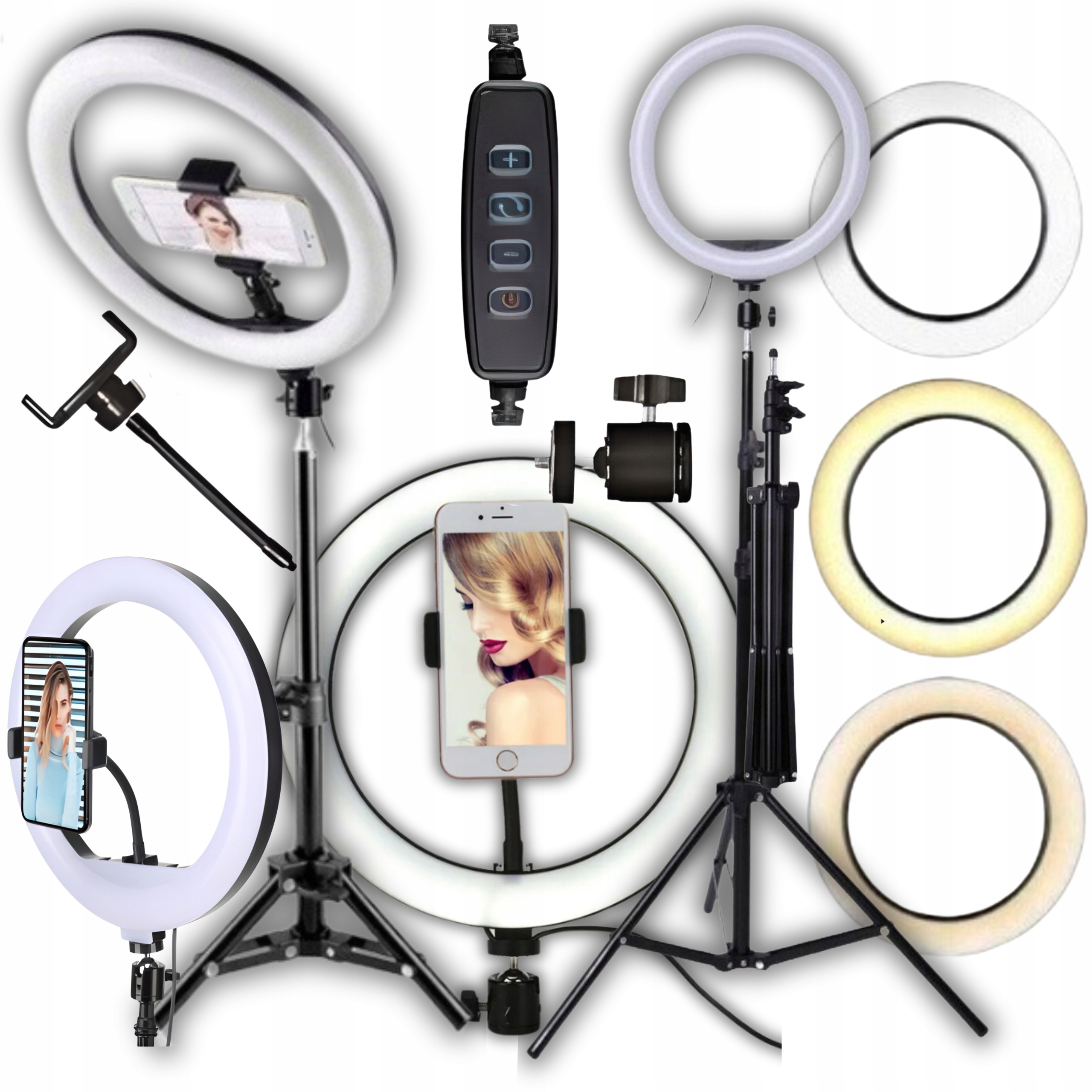 LAMPA PIERŚCIENIOWA 80W LED RING STATYW 220CM DUŻA