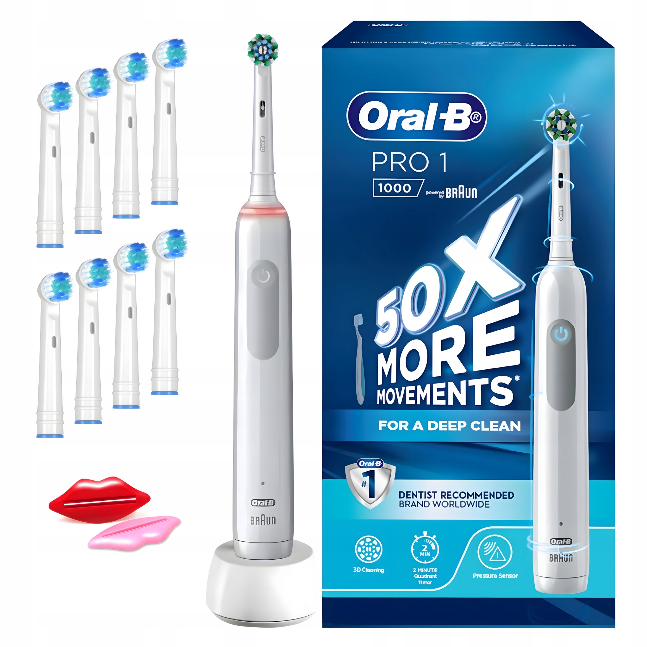 Zestaw, Szczoteczka Elektryczna do Zębów Oral-B Pro Series 1 1000 Biała