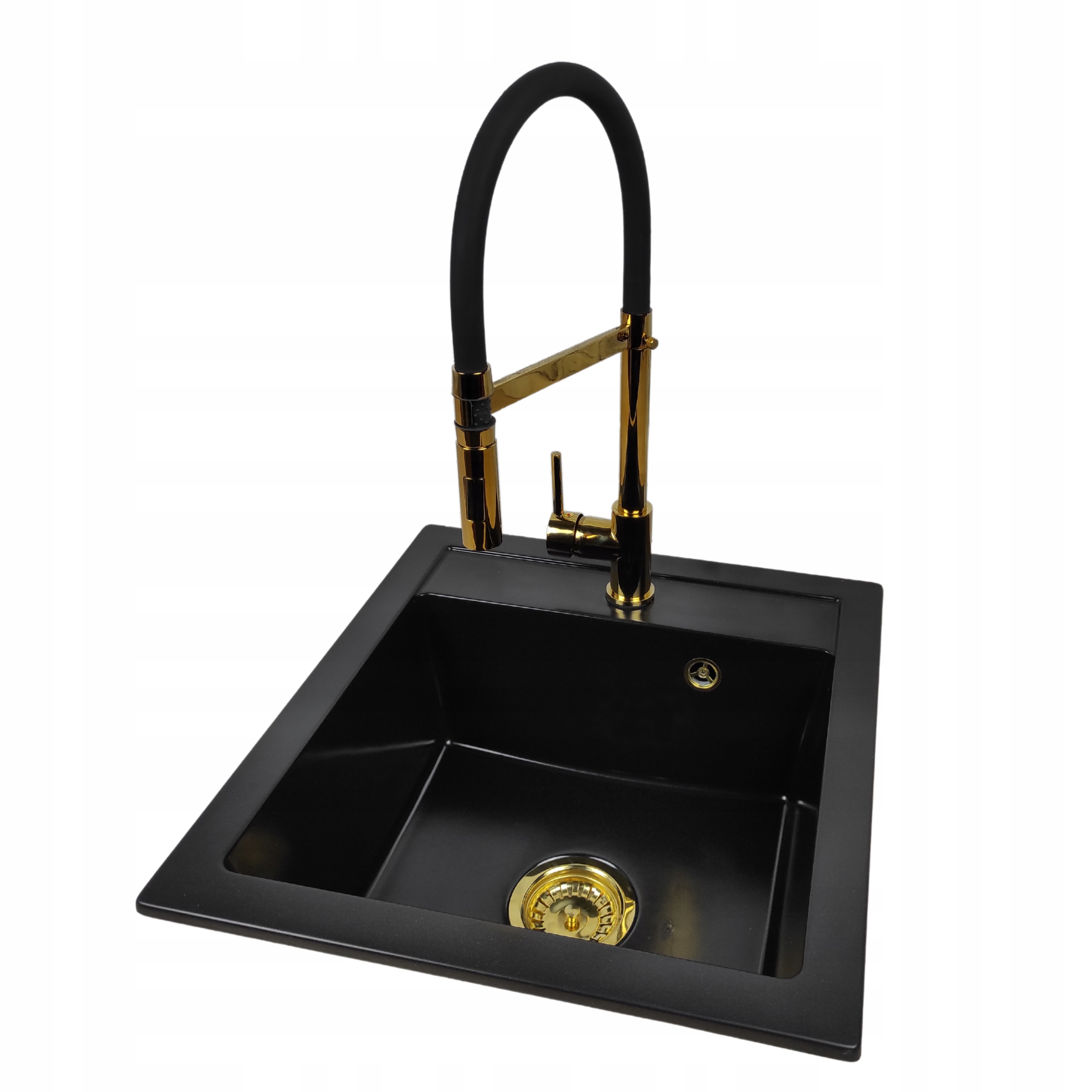 Kuchyňský Dřez Jednokomorový S Baterií Vento Zlato