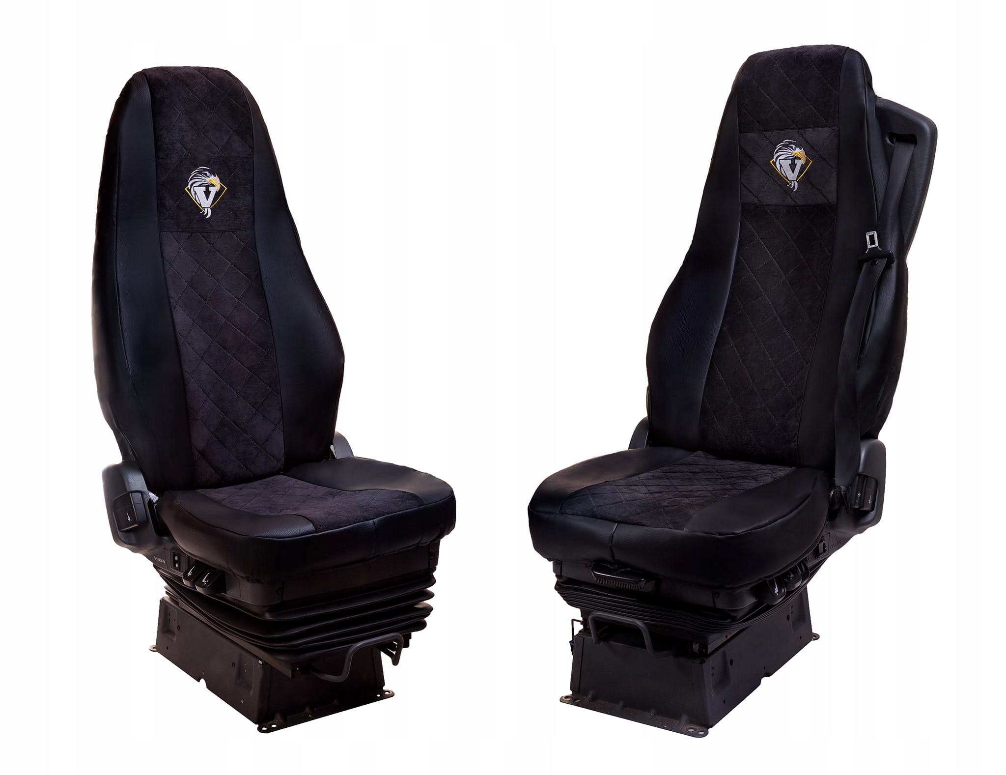 Pokrowce na fotele samochodu ciężarowego tir Volvo FH4 FH5 1 pas Czarny