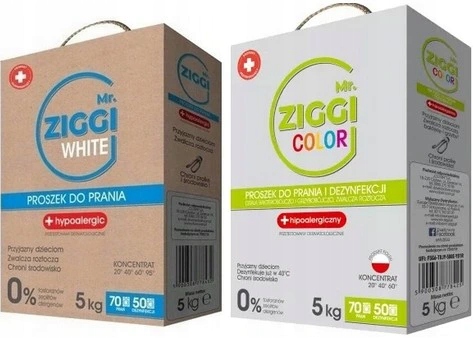

Ziggi proszek do prania 2 x 5 kg Dezynfekcja 100 %