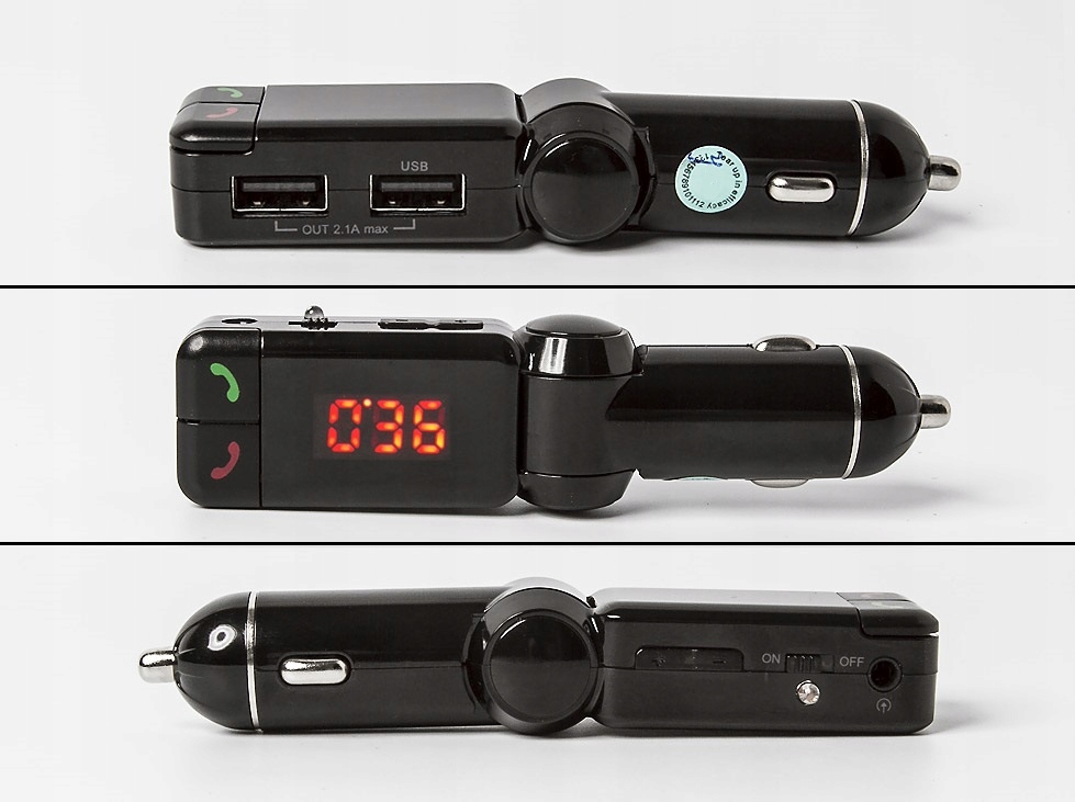 Передатчик BLUETOOTH Hands-Free 2xUSB вкл / выкл модель v4