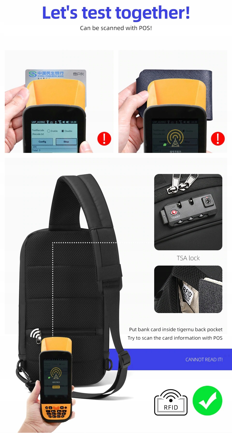 Torba na ramię saszetka crossbody T-S8102A TIGERNU Wzór dominujący bez wzoru