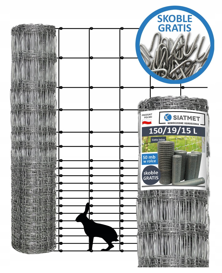 Siatka ogrodzeniowa leśna Gesta Na Kury Zajace 150/19/15 L 50 m