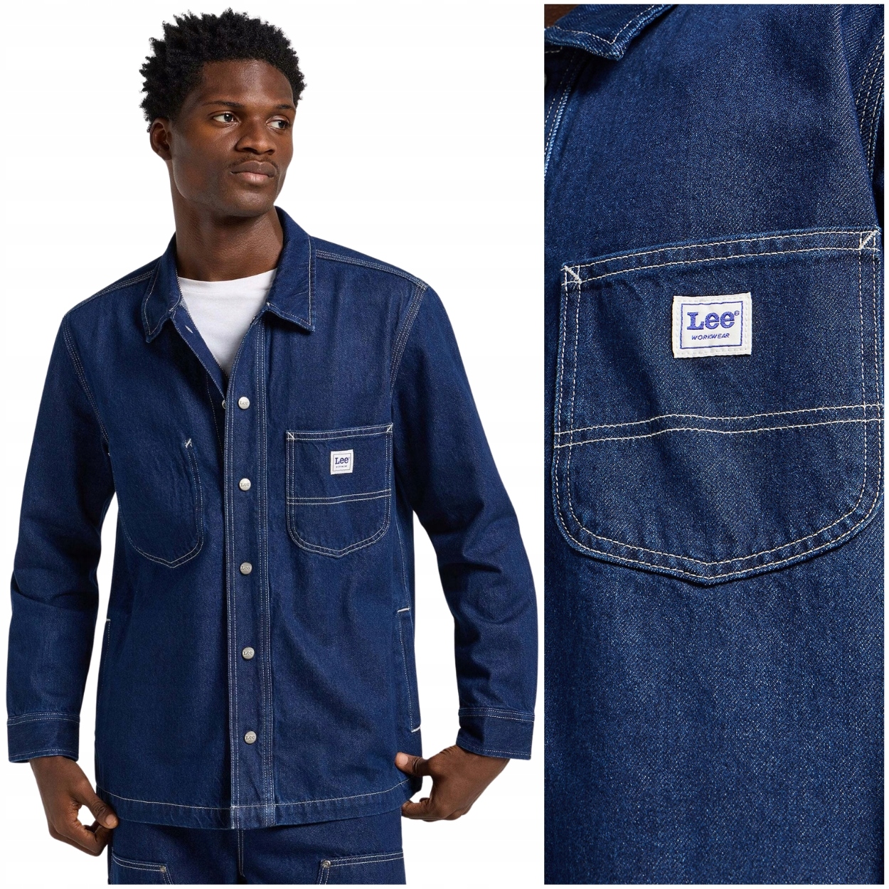 Lee Rlx Workwear Overshirt Raw volná džínová bunda košile katana S