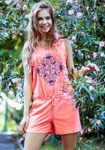 Key Lhj 830 1 A8 Letní dámský overal Homewear Oranžový M