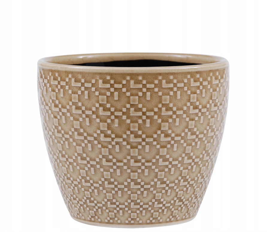 

Doniczka Brązowa Ceramiczna 14x12cm Zdobiona 10 15