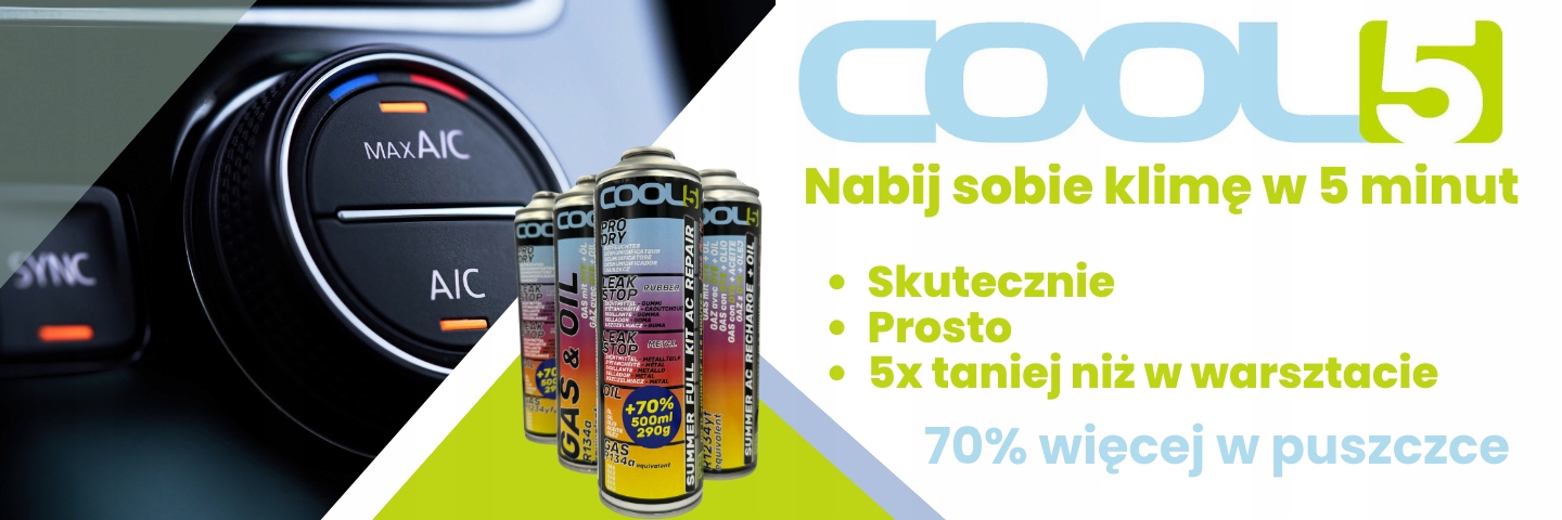 GAZ DO NABICIA KLIMATYZACJI AUT R1234yf COOL5 CZYNNIK CHŁODNICZY 0,5l x5 Producent Inny