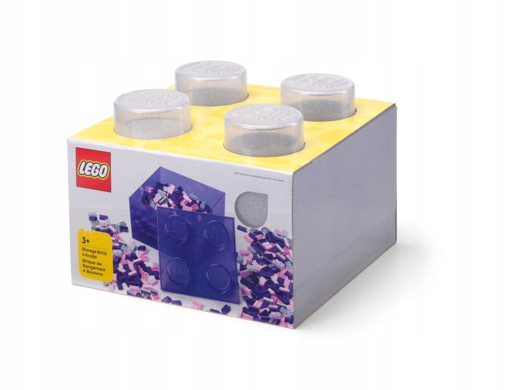 Lego Classic 40090803 Kontejner kostka Lego Brick 4 s víkem Průhledný