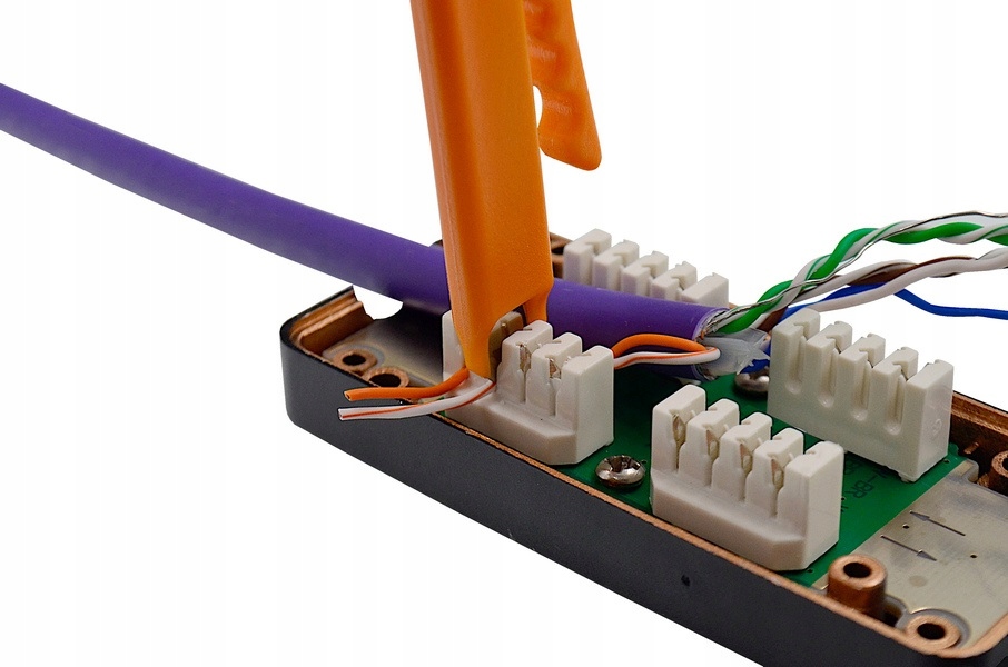 ŚCIĄGACZ IZOLACJI STRIPPER NÓŻ DO SKRĘTKI UTP / STP + WCISKACZ LSA Kolor żółty