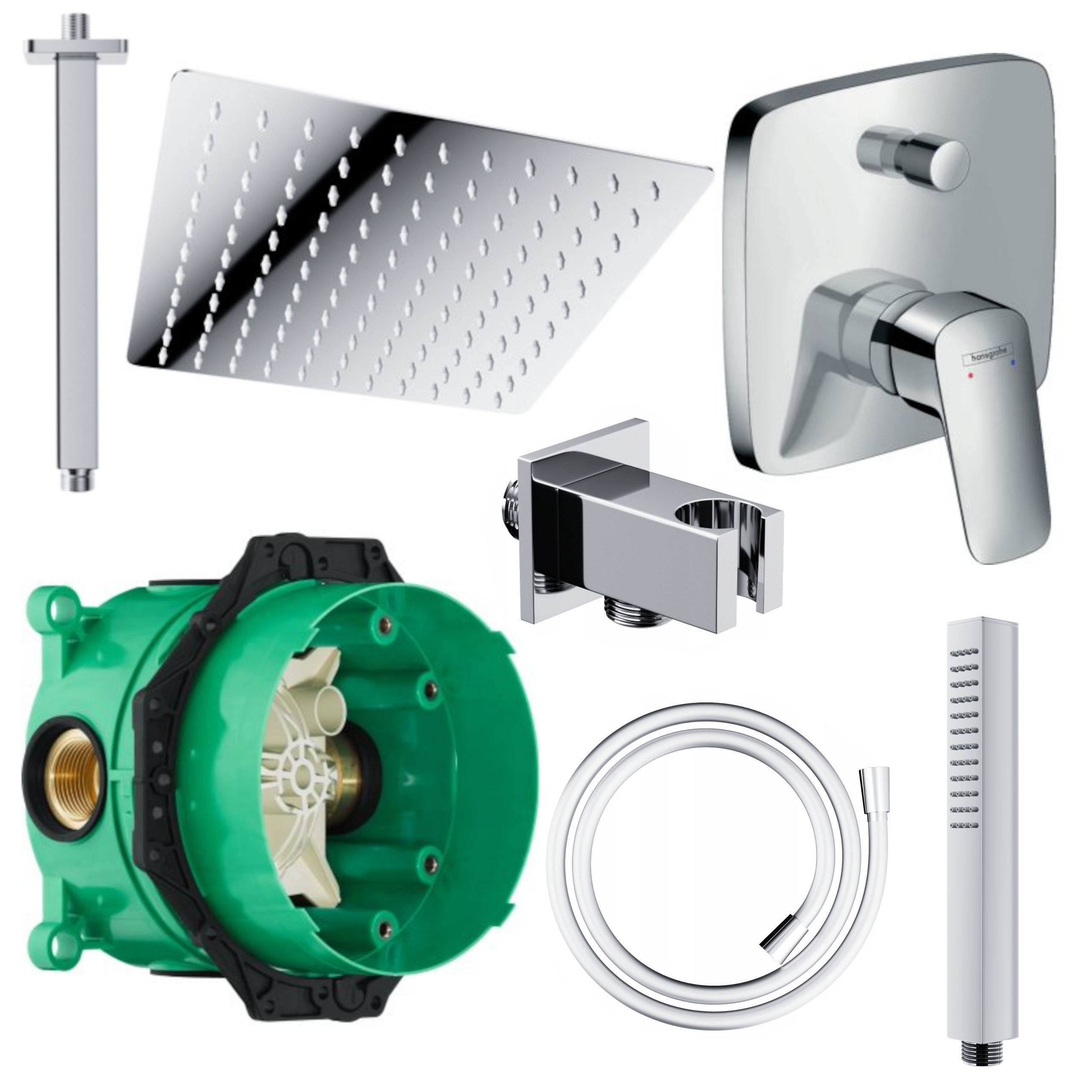 Sprchový Set Podomítková Stropní Baterie Hansgrohe S Dešťovou Sprchou 30 CM