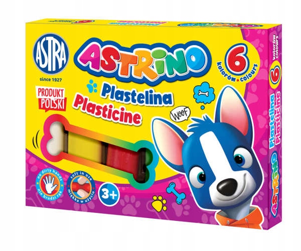 PLASTELINA SZKOLNA OKRĄGŁA ASTRINO 6 KOLORÓW ASTRA Marka Astra