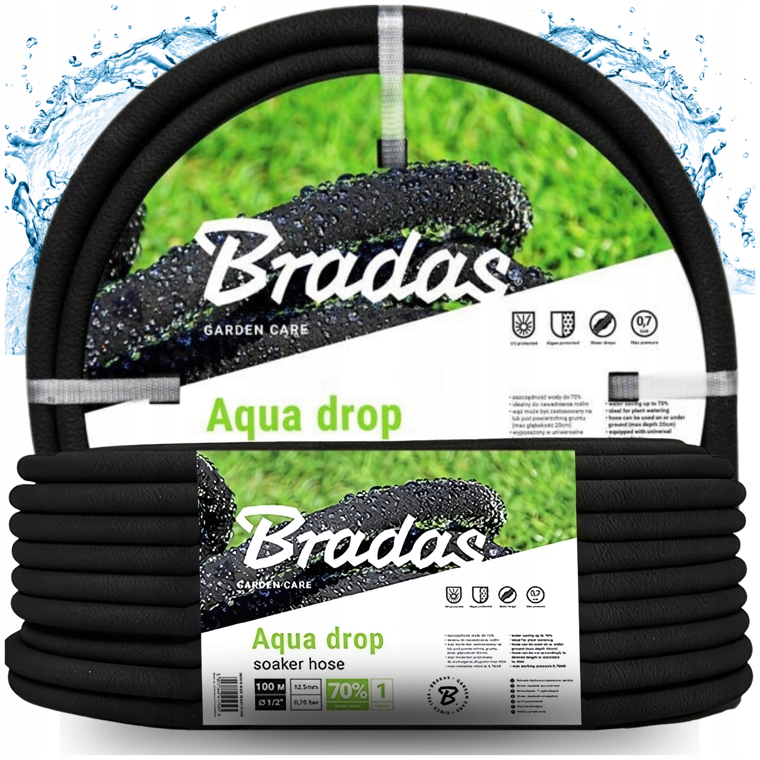Wąż nawadniający pocący Aqua-drop 1/2" 100m Bradas