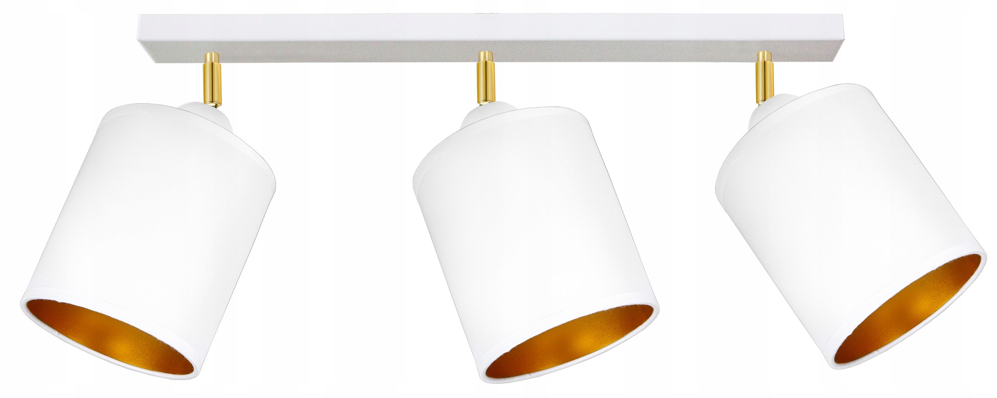 

Lampa Plafon Żyrandol Ruchome Abażury Biały Złoty