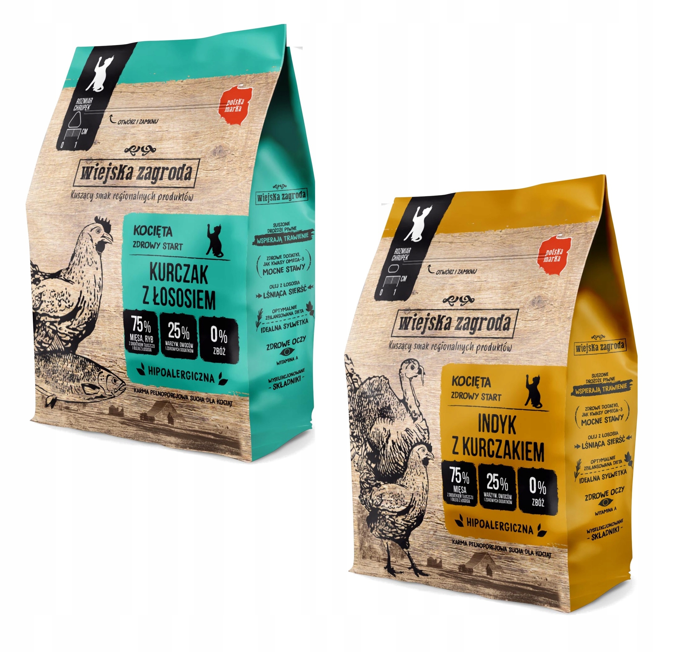 Wiejska Zagroda karma dla KOCIĄT zestaw 2x400g