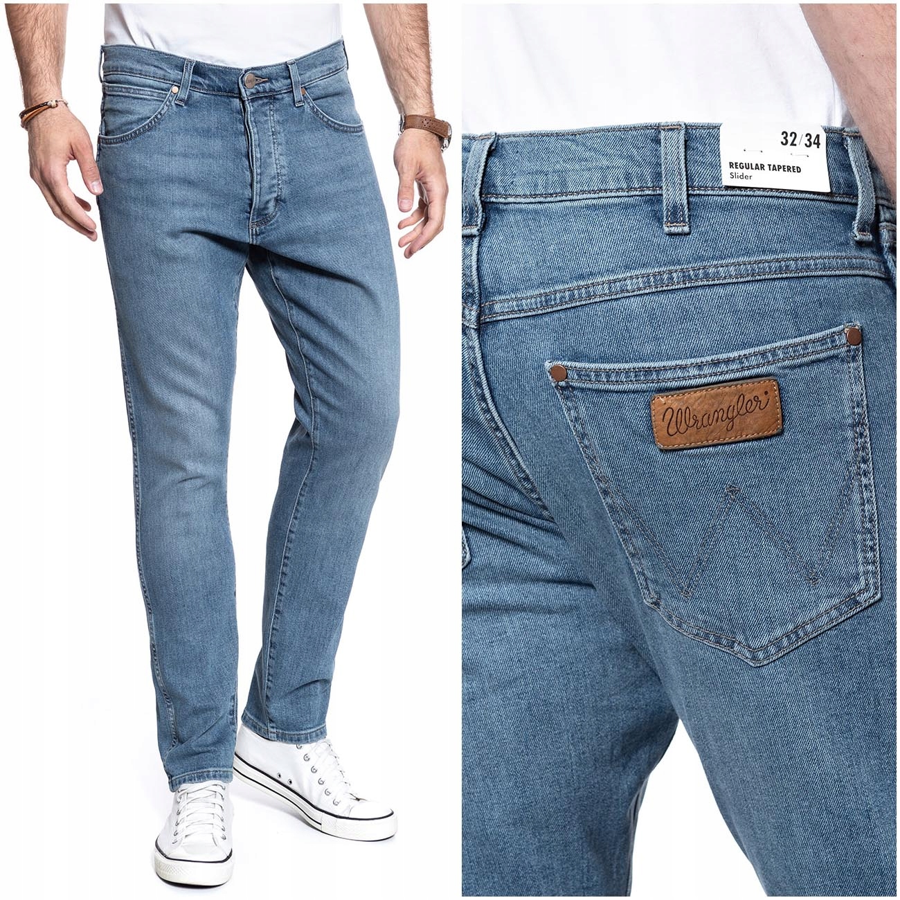 

Wrangler Slider Męskie Spodnie Jeansowe W31 L34
