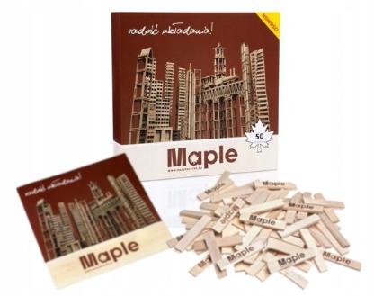 

Drewniane Klocki Maple Edukacyjne Pudełko 50 Szt.