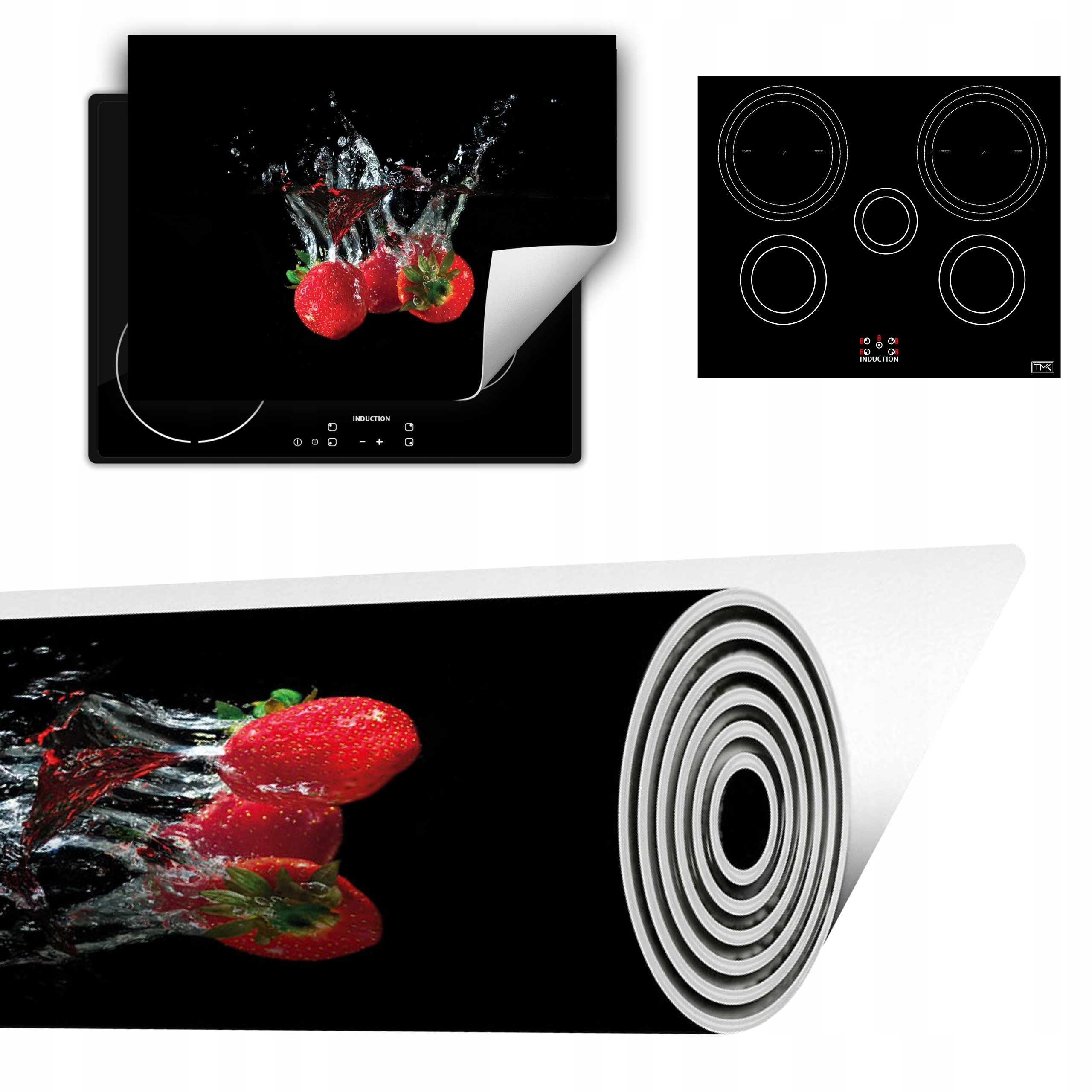 Vinylová Podložka Do Kuchyně Více Místa 70x52 černá jahody