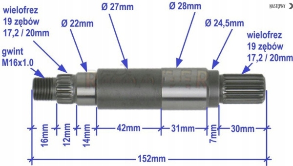 WAŁEK PRZEKŁADNI SKRZYNI BIEGÓW Kymco MXU 300R OEM Producent Kymco