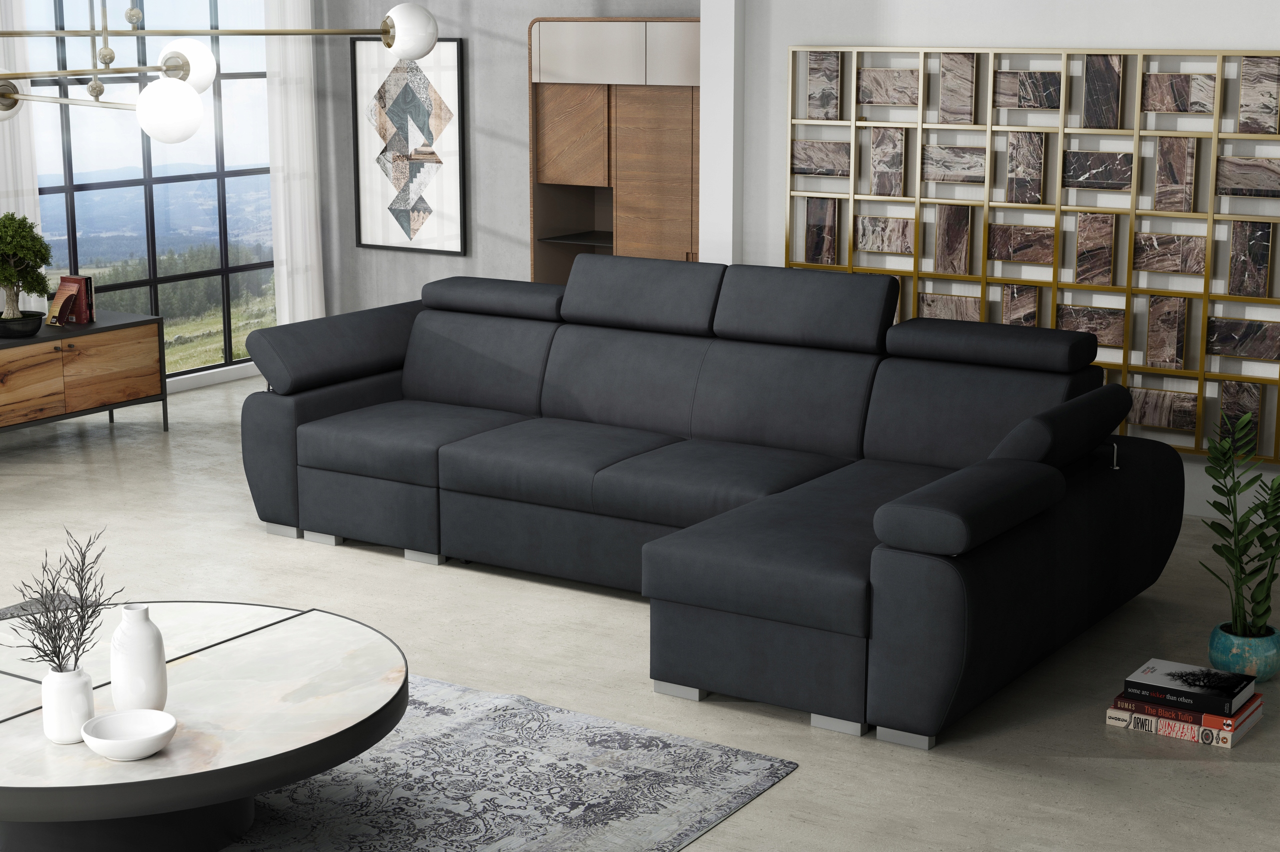 Narożnik modułowy PORTLAND II spanie pojemnik Kolekcja MD-N