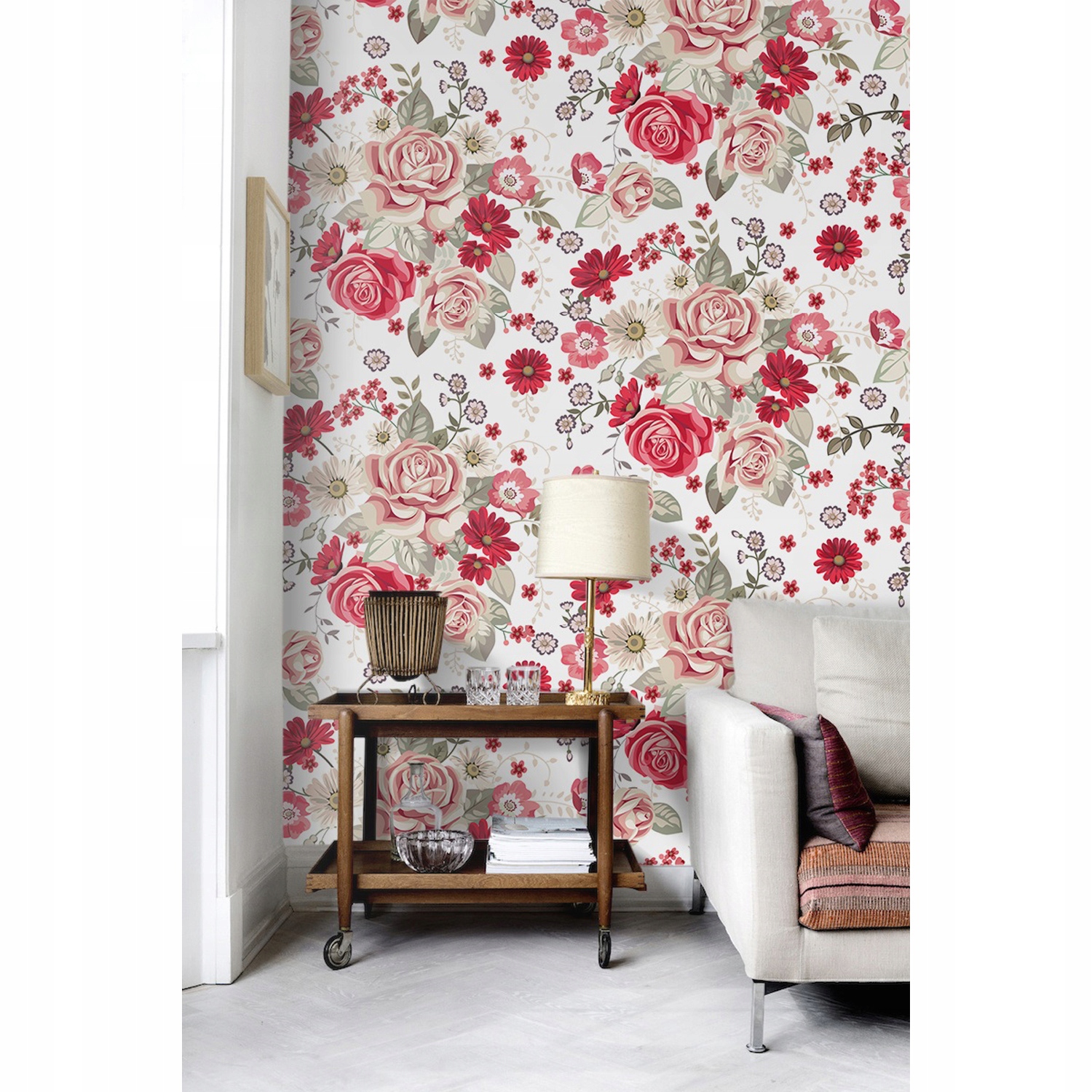 

Tapeta flizelinowa Czerwone kwiaty 254x184 + klej