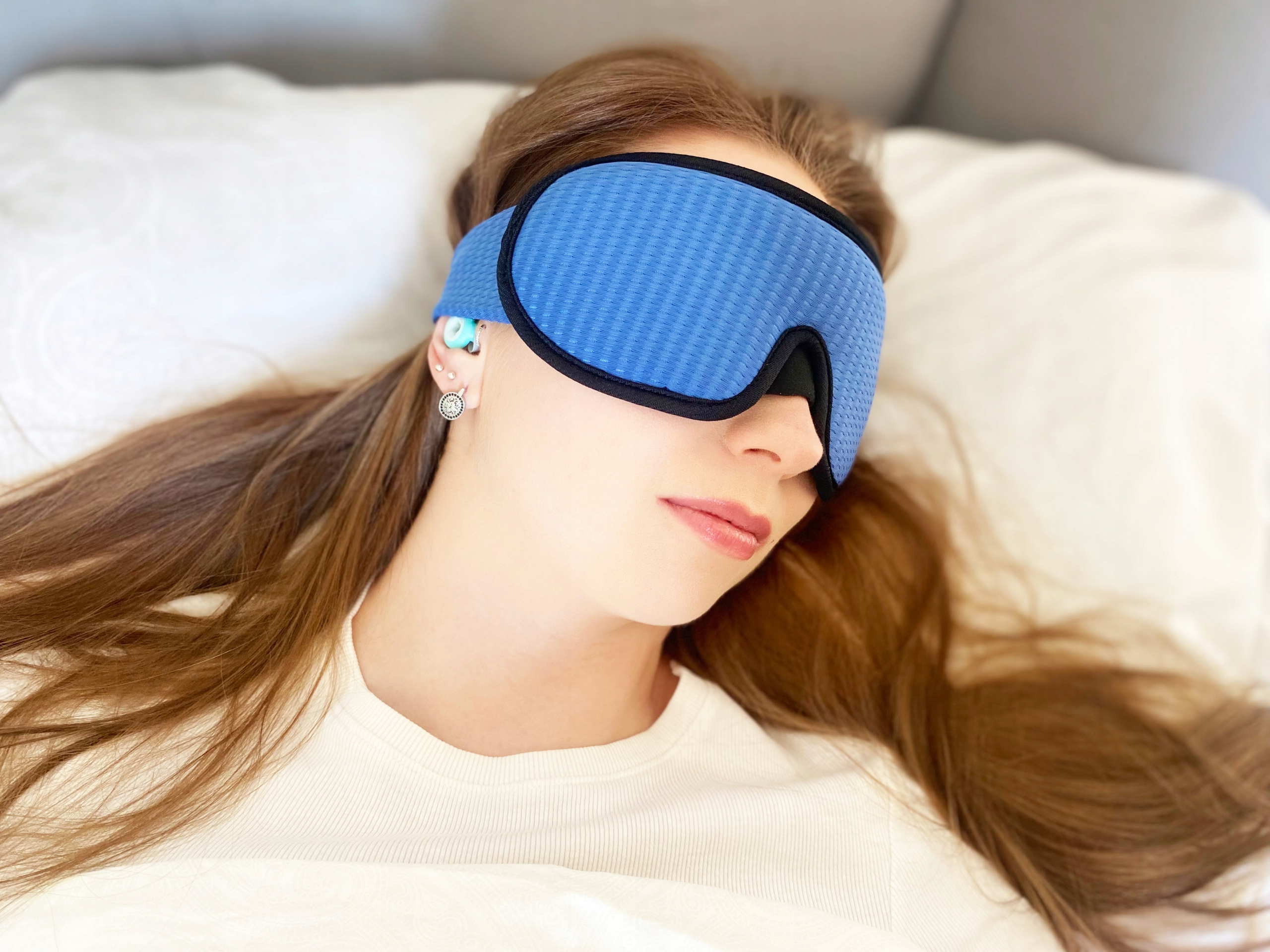 Opaska na oczy do spania + zatyczki do uszu do spania, stopery do uszu Wzór dominujący mix wzorów