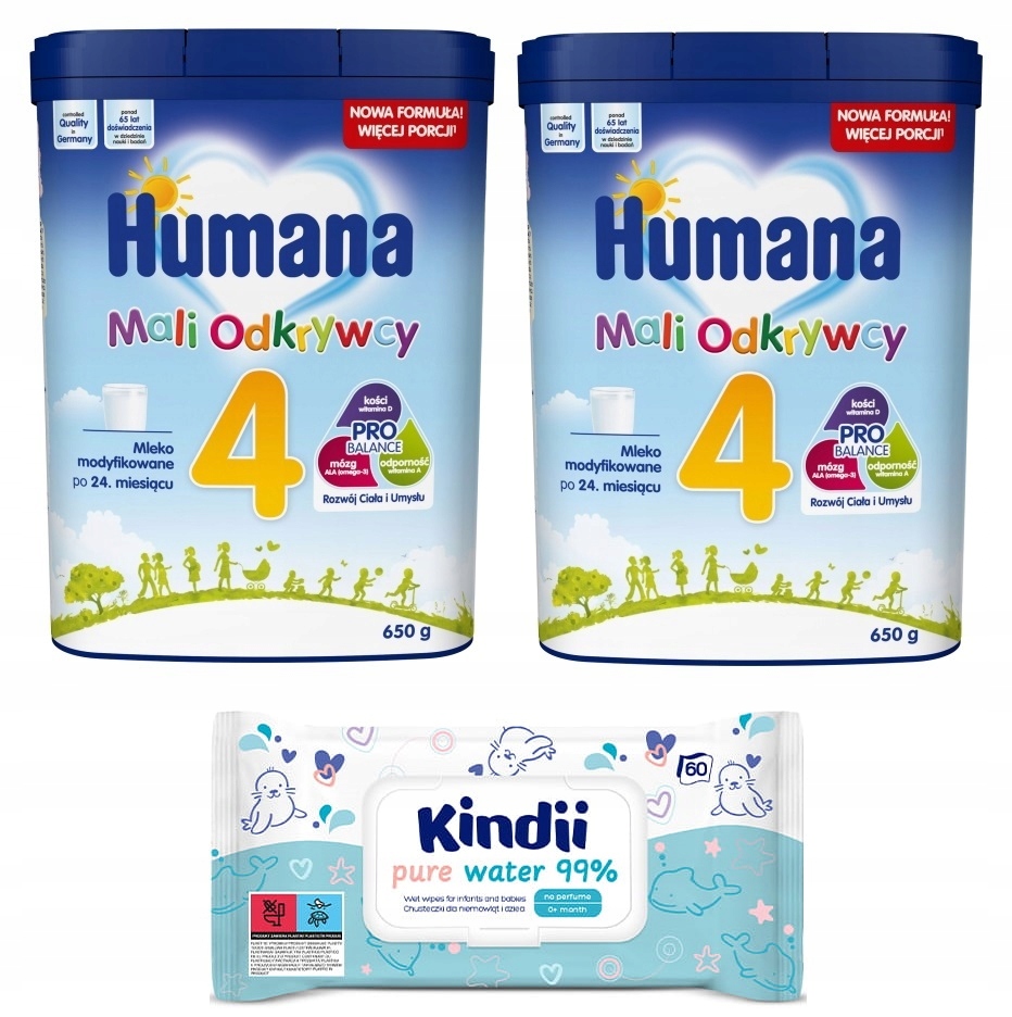 HUMANA 4 MLEKO NASTĘPNE PO 24 M+ 2x650G CHUSTECZKI EAN (GTIN) 4031244001481