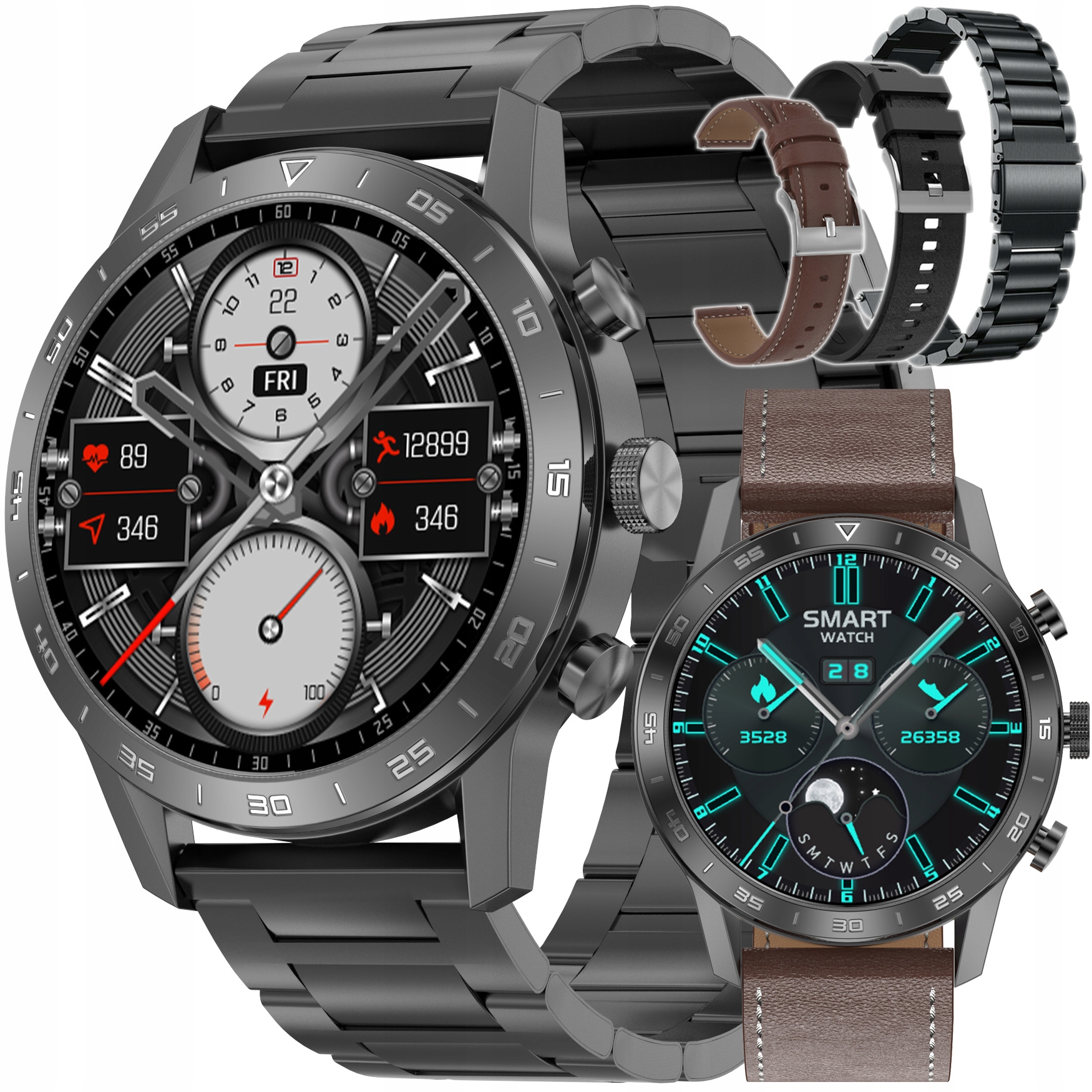 

Smartwatch Męski Kardiowatch Rozmowy Trzy Paski Pl
