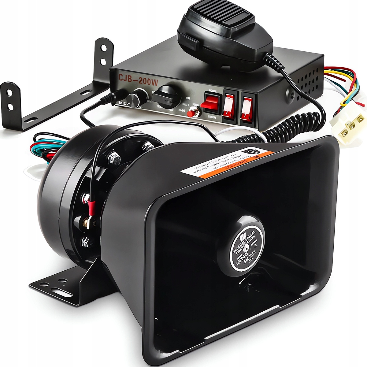 Policejní Siréna Signál 200W 9 Tun Fanfara Stráž Policie Klakson 130dB Erka