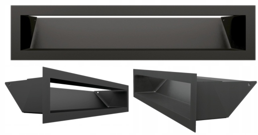 Větrací Krbová Mřížka Černá Luft 9X40 Sf Slim Vstupní Odolná