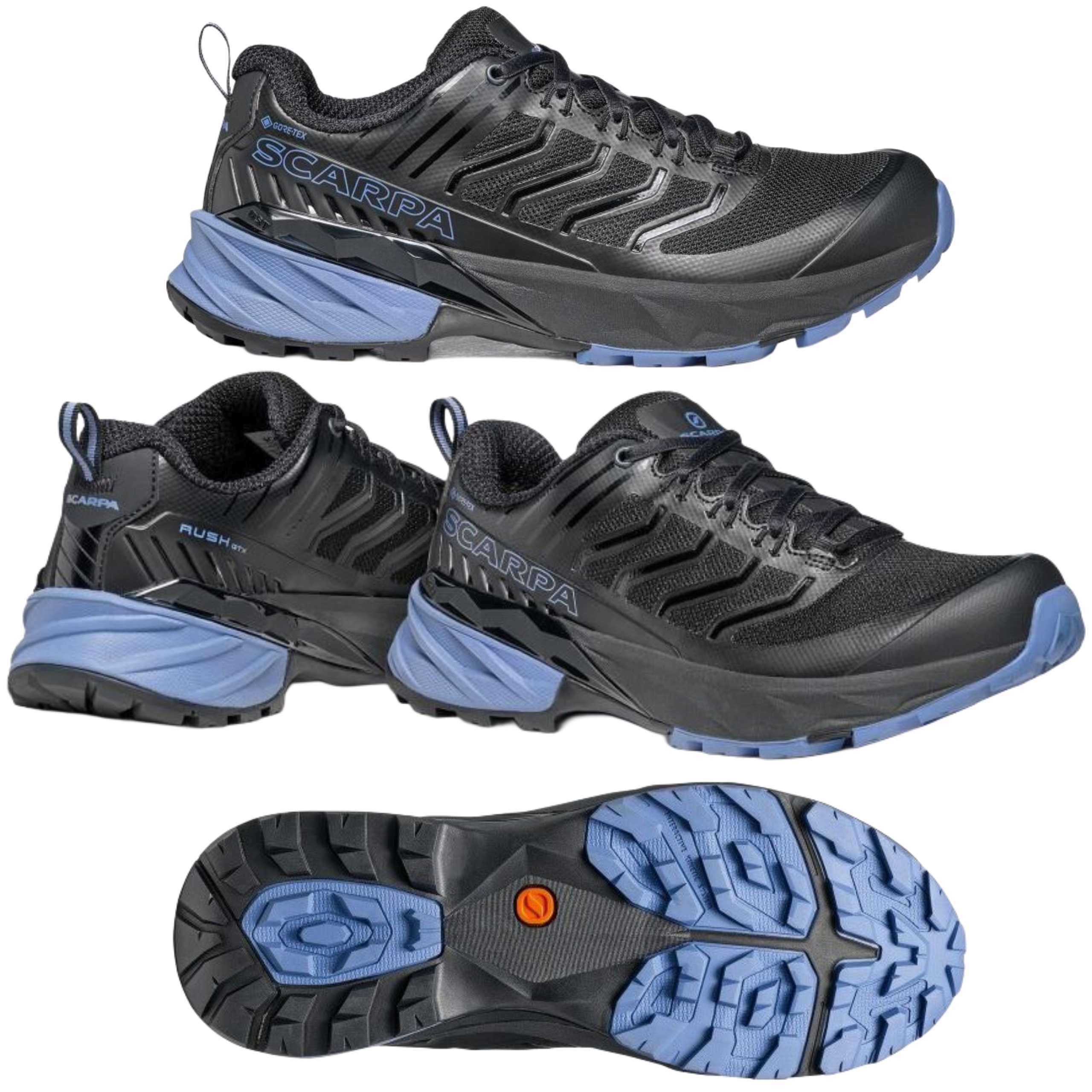 Buty Trekkingowe Damskie Wodoodporne Sportowe Scarpa Rush Black Gtx 40,5