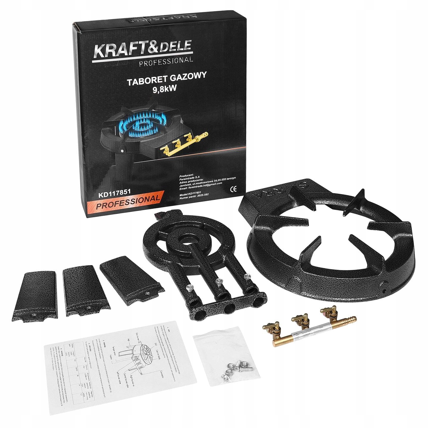 TABORET GAZOWY 9,8kW SOLIDNY KRAFT&DELE KD117851