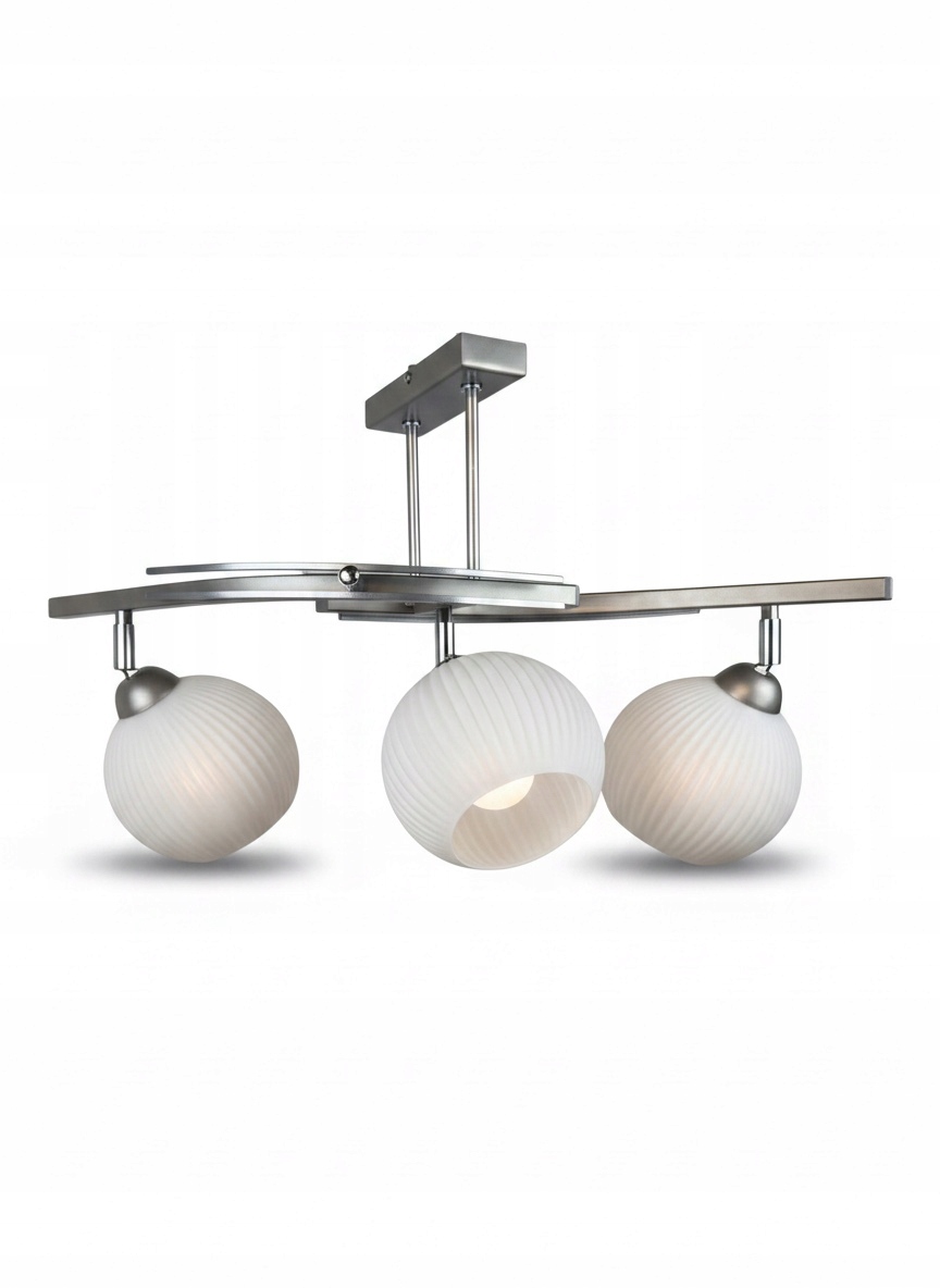 Stropná Lampa Luster Fiona 3 Satén 3x E27 Euro-lamp Rebrovaná Tienidlo