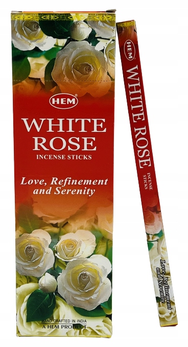 

Indyjskie kadzidełka Biała Róża 8 sztuk, Hem