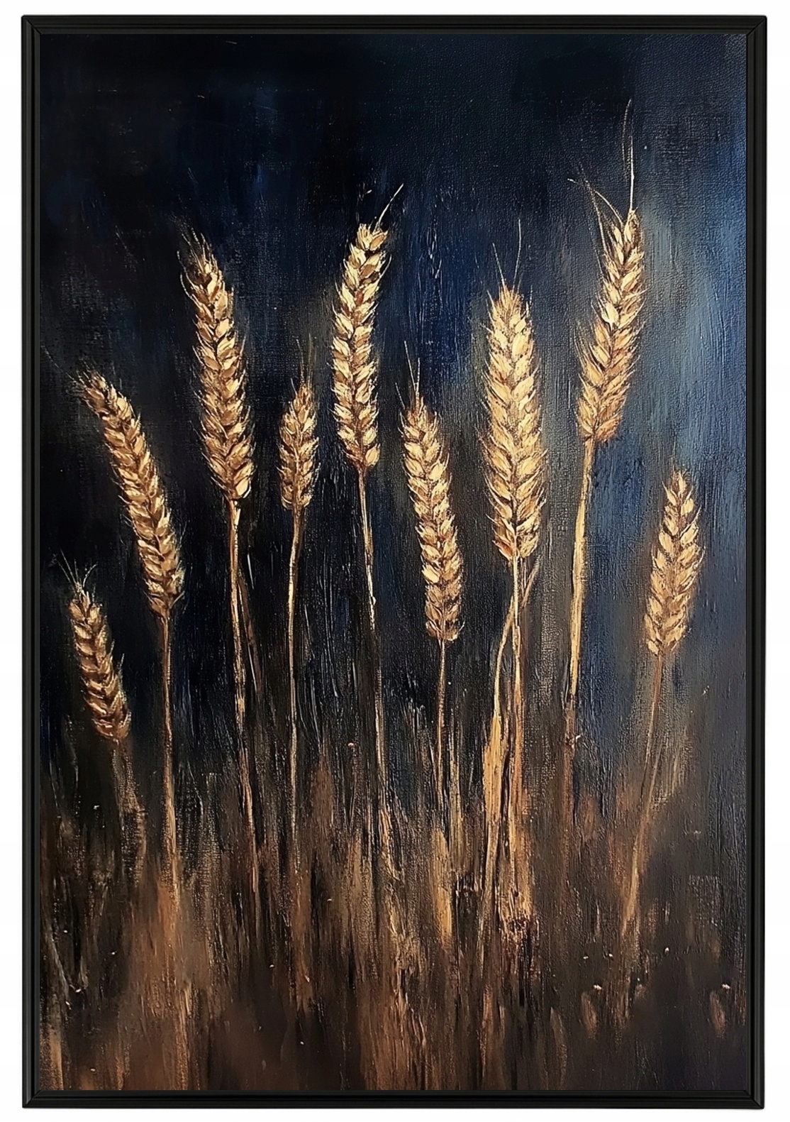 Plakát Rámeček Hliník Olej Příroda Rostlinnost Vesnice Pole Obilí Klasy 40x60