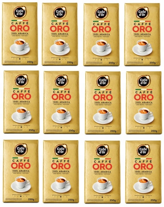 12x Kawa Mielona Cafe d'Or Caffe Oro 100% Arabica 250g