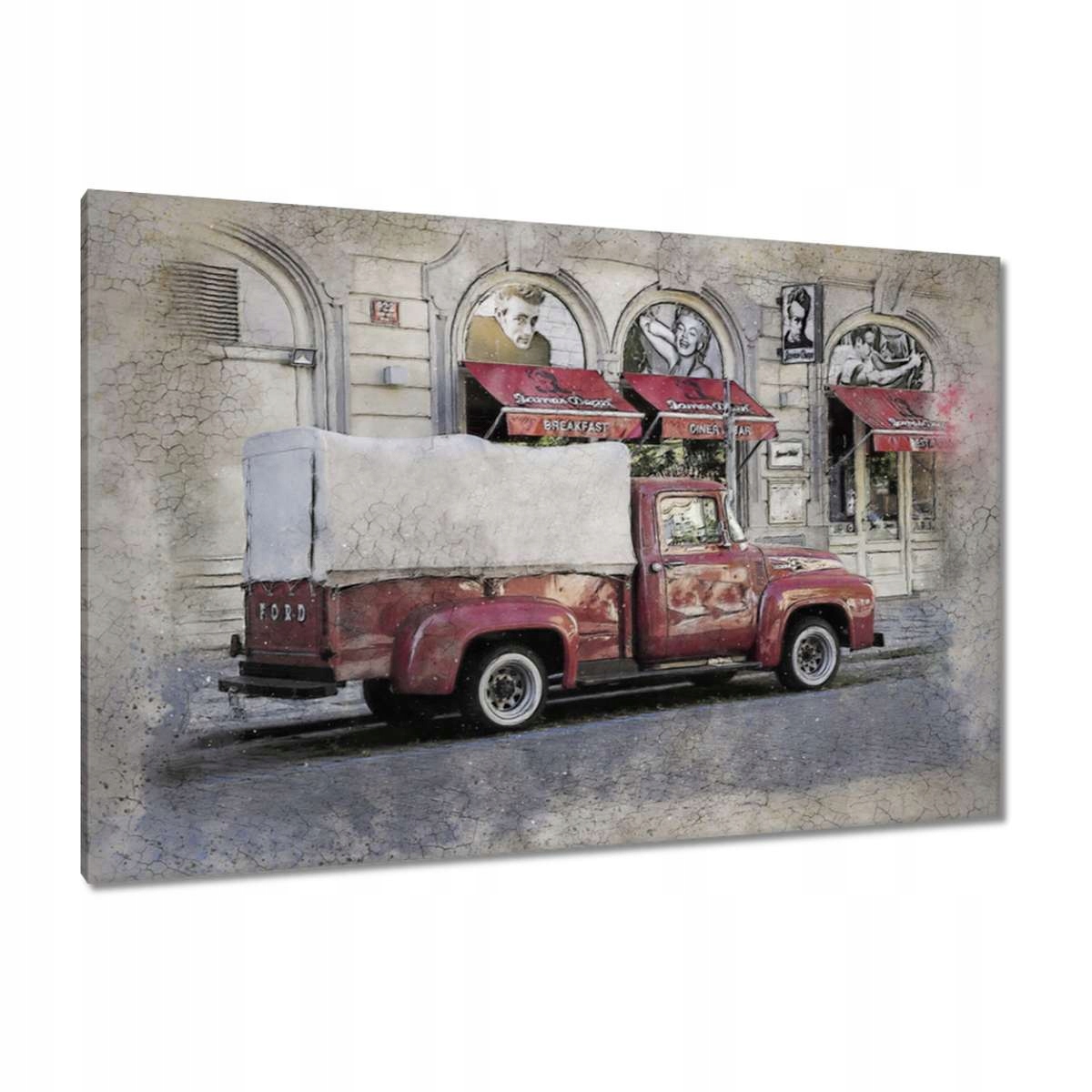 Obrazy 120x80 Červený PickUp z Usa