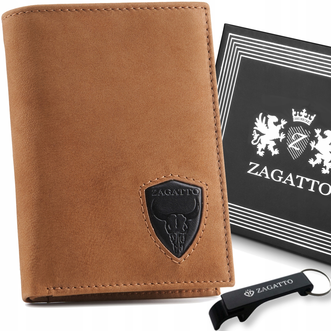 

Zagatto Portfel męski skórzany skóra nubuk Rfid