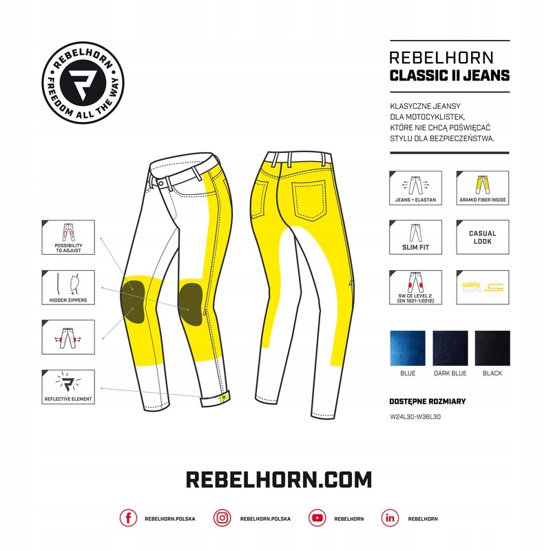SPODNIE JEANS REBELHORN CLASSIC II LADY BL W32L30 Producent Rebelhorn