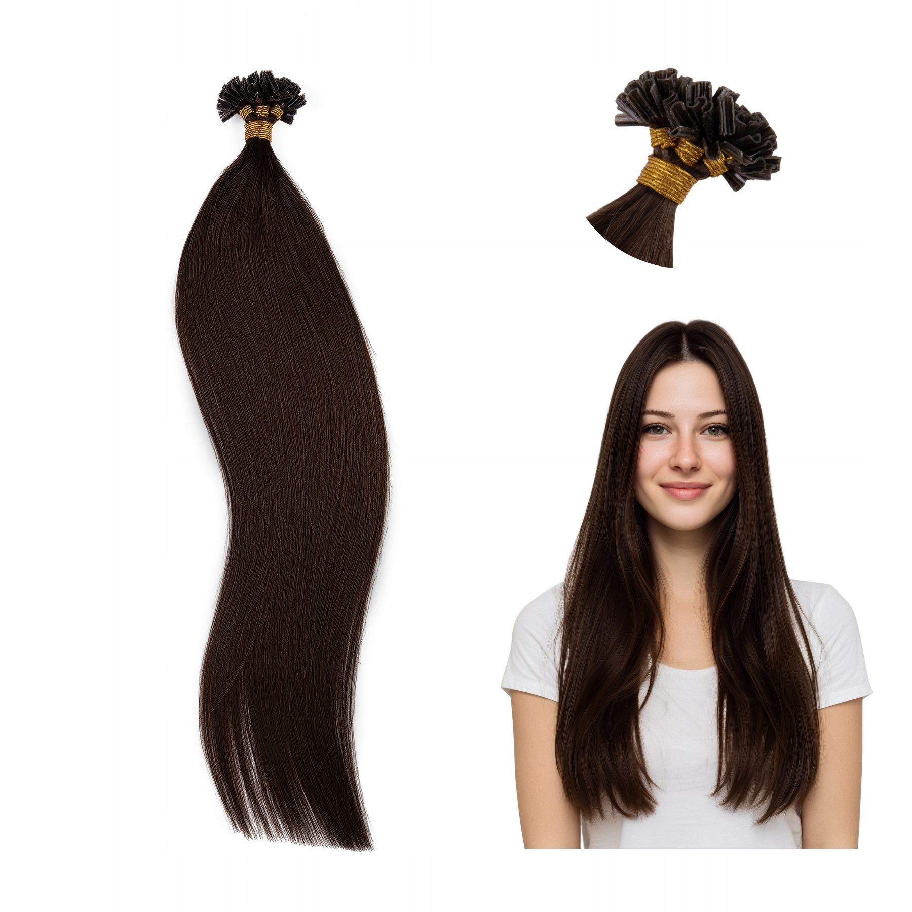 Włosy Naturalne Doczepiane Pasma Keratyna 60cm 0,8g 100szt BestHair