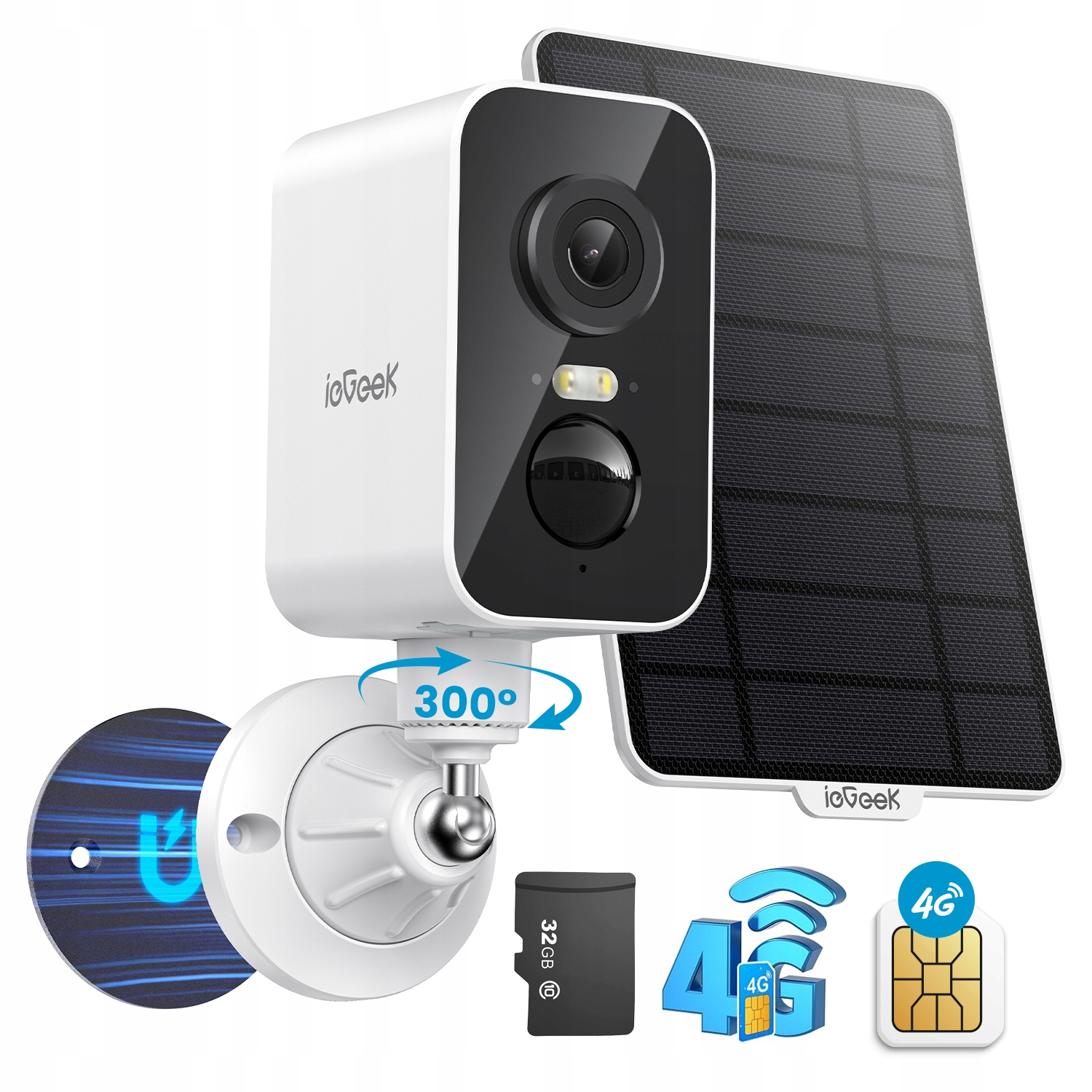 Bezprzewodowa kamera solarna Gsm z Silną Baterią na kartę Sim 4G Wytrzymała