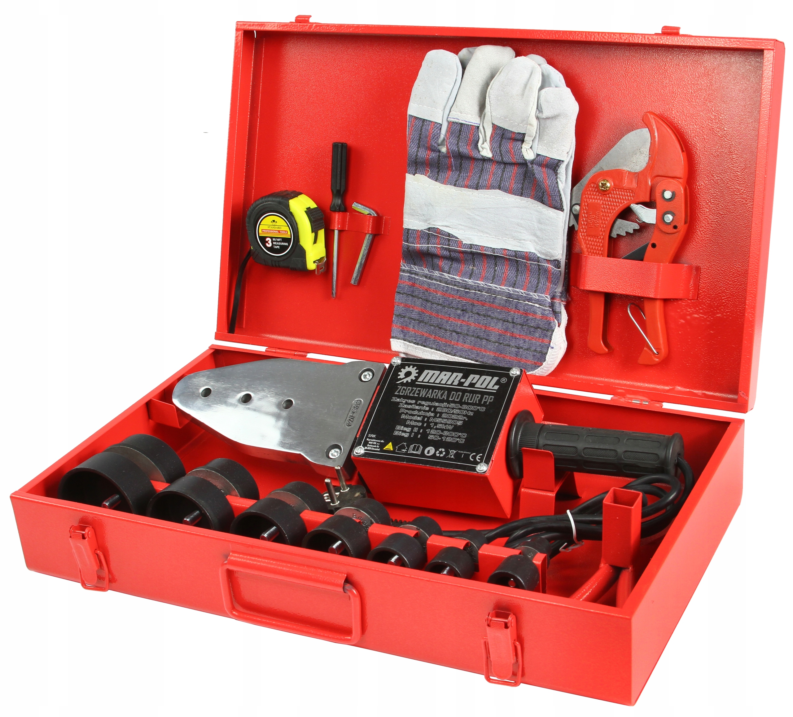 ZGRZEWARKA DO RUR PCV PP ZGRZEWANIE POLIFUZIJNA MATRYCE AKCESORIA ZESTAW Cechy dodatkowe walizka w zestawie