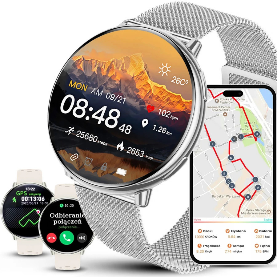Dámské hodinky Chytré Hodinky Rbn s Gps Kompasem Barometrem Hovory Baterie 300