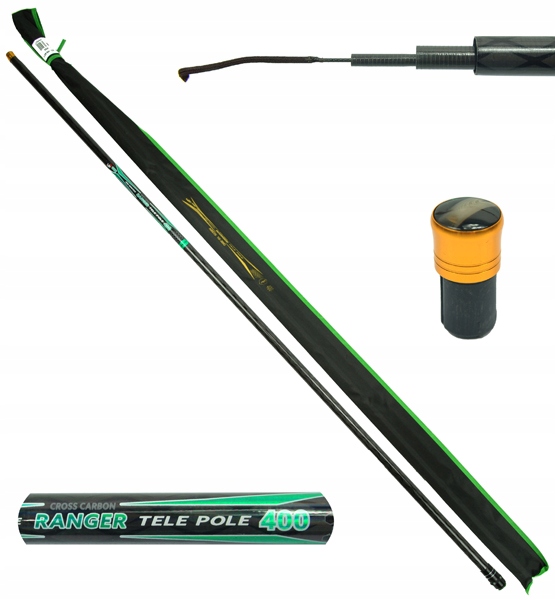 ultralekki WĘGLOWY BAT wędka FL PRO RANGER 4m 400 10-30g waga 140g