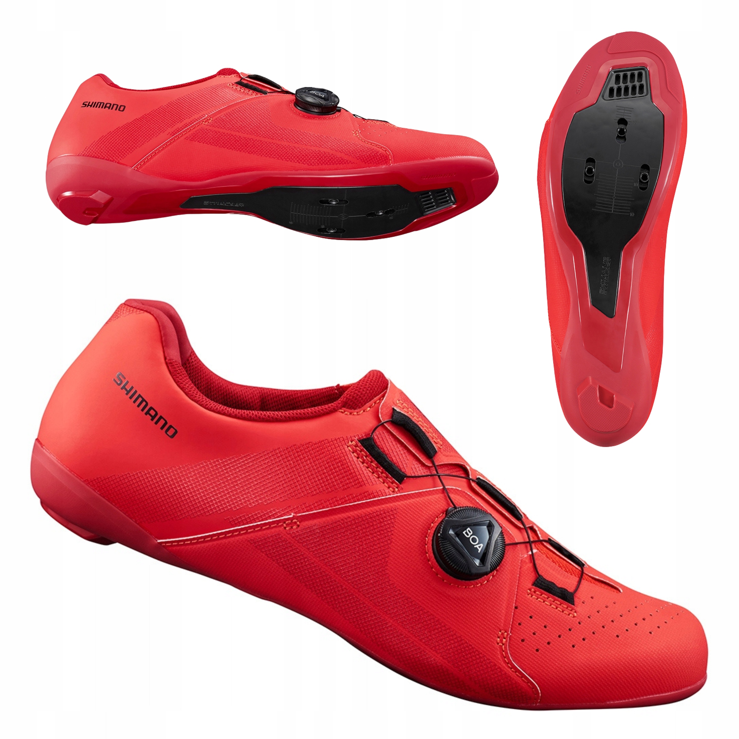 Buty rowerowe Szosowe Spd Shimano SH-RC300 RC3 r. 43 Boa sztywne Czerwone