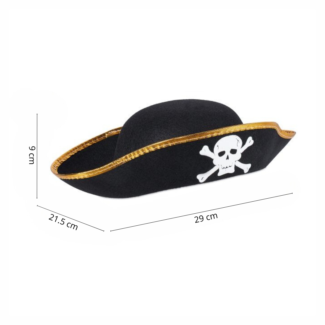 KAPELUSZ PIRATA ROZKŁADANY Z CZASZKĄ TRIKORN PIRACKI CZARNY KARNAWAŁ CZAPKA Kod producenta Korbi KAPELUSZ PIRATA Z CZASZKĄ