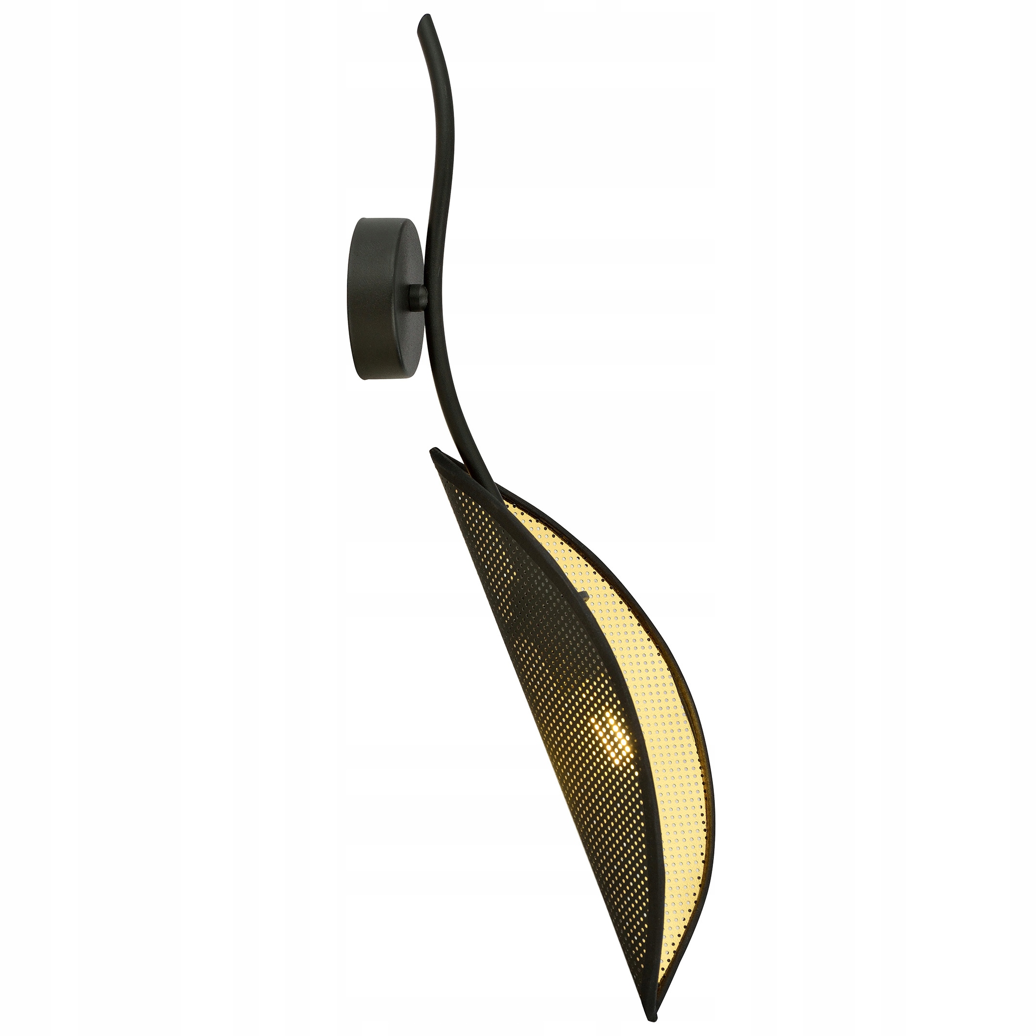 Nástěnná lampa Lotus černá zlatá, originální loftová, industriální