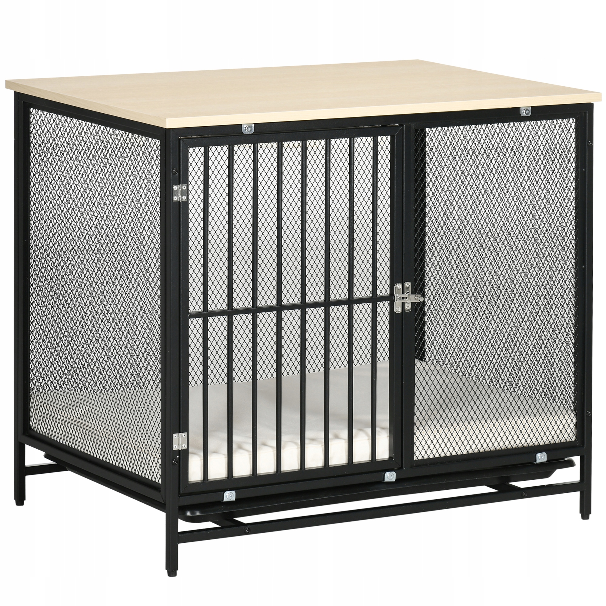 Levně Kovová Klece Pro Psa, Přepravka, Ohrádka, Velikost L 80x55x71 cm