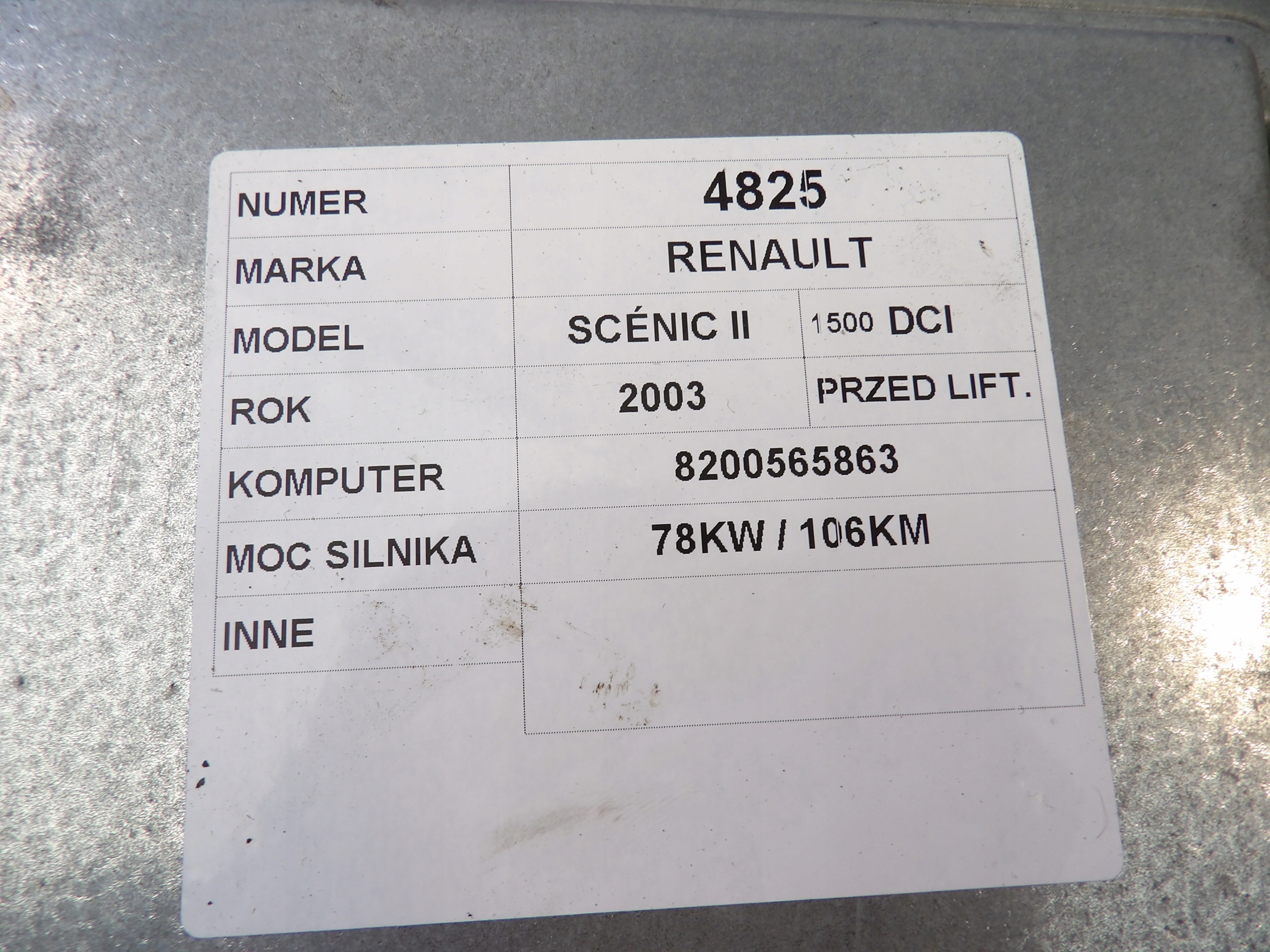 Renault Scenic II computer, control unit S122326109A 8200565863 8200592611