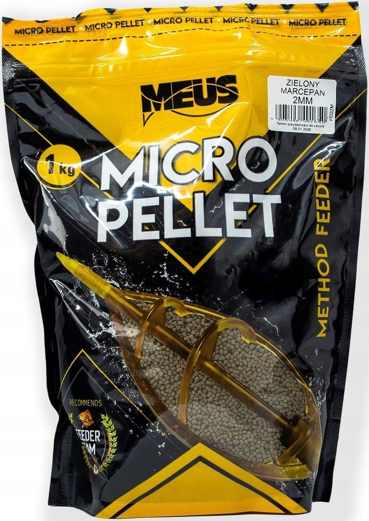 Meus Pellet Durus 2mm Micropellet 1kg Zielony Marcepan